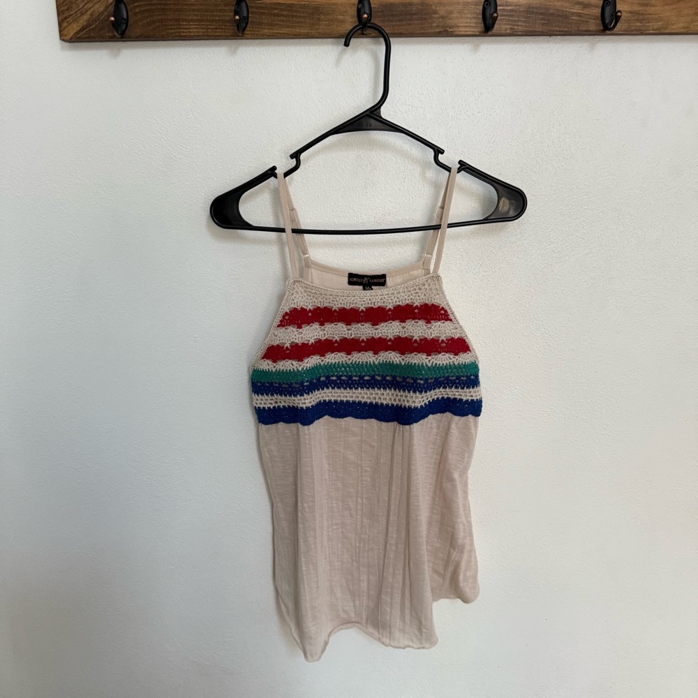 Almost Famous Cream Camisole with Colorful Stripes